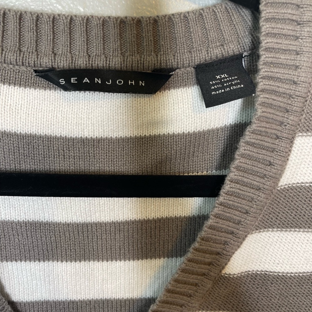 Sean John Cardigan Button Up Sweater Stripe Men’s 2XL - Picture 4 of 4